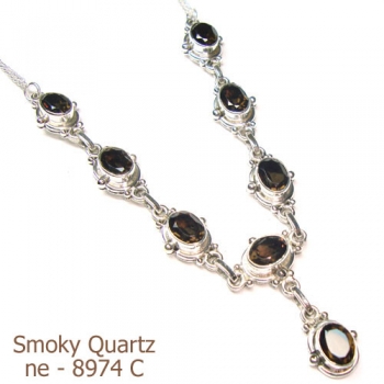 925 sterling silver smoky quartz necklace